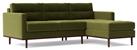 Swoon Berlin Velvet Right Hand Corner Sofa - Fern Green