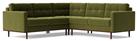 Swoon Berlin Velvet 5 Seater Corner Sofa - Fern Green
