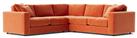 Swoon Althaea Velvet 5 Seater Corner Sofa - Burnt Orange