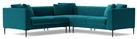 Swoon Alena Velvet 5 Seater Corner Sofa - Kingfisher Blue