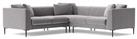 Swoon Alena Velvet 5 Seater Corner Sofa - Silver Grey