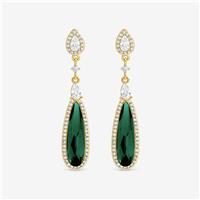Jon Richard Gold Plated Emerald Drop Earrings