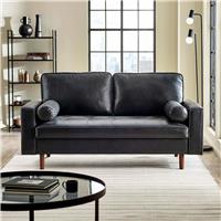 Julian Bowen Henley Faux Leather 3 Seater Sofa - Black