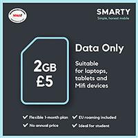 SMARTY 2GB 30 Day Pay As You Go Data Only SIM Card