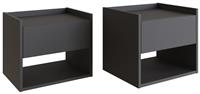 GFW Harmony 2 Wall Mounted Bedside Table Set - Anthracite