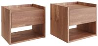 GFW Harmony 2 Wall Mounted Bedside Table Set - Oak