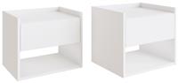 GFW Harmony 2 Wall Mounted Bedside Table Set - White