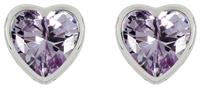 Radley Sterling Silver Purple Stone Heart Stud Earrings