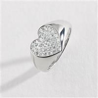 Revere Sterling Silver Cubic Zirconia Signet Ring - L