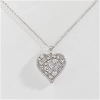 Revere Sterling Silver Cubic Zirconia Heart Pendant Necklace
