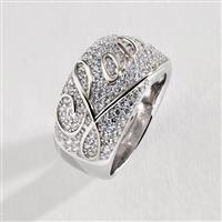 Revere Sterling Silver Cubic Zirconia Love Ring - L