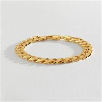 Revere Gold Plated Sterling Silver Flat Curb Chain Bracelet