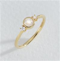 Revere Gold Plated Silver Moonstone Cubic Zirconia Ring - M