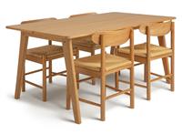 Habitat Nel Wood Veneer Dining Table & 4 Hanna Oak Chairs