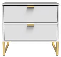 Messina 2 Drawer Bedside Table - White