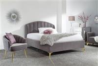 GFW Pettine Kingsize End Lift Ottoman Fabric Bed Frame-Grey