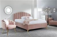 GFW Pettine Kingsize Fabric Ottoman Bed Frame - Pink