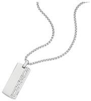 Fossil Men's Stainless Steel Dog Tag Pendant Necklace