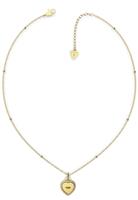 Guess Gold Plated Stainless Steel Crystal Heart Necklace