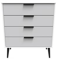 Bergen 4 Drawer Chest - Grey & White