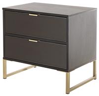 Livara Messina 2 Drawer Bedside Table - Black