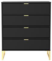 Messina 4 Drawer Chest - Black