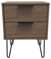 Livara Verona 2 Drawer Bedside Table - Walnut Effect