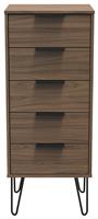 Verona 5 Drawer Tallboy - Walnut Effect