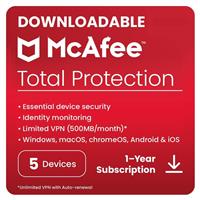 McAfee Total Protection 1 Year, 5 Devices Digital Download