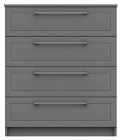 Hatfield 4 Drawer Chest - Dark Grey Gloss