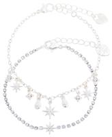 Lipsy Silver Coloured Crystal Celestial Bracelet - Set of 2