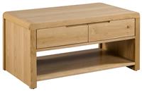 Julian Bowen Curve 2 Drawer Coffee Table - Oak