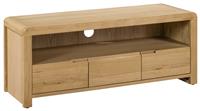 Julian Bowen Curve 3 Drawer TV Unit - Oak