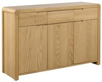 Julian Bowen Curve 3 Door 3 Drawer Sideboard - Oak