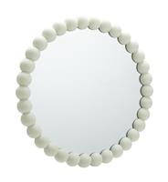 Habitat White Beaded Round Wall Mirror - 50x50cm