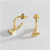 Revere 9ct Gold Plated Sterling Silver Heart Earrings