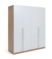 Habitat Munich 4 Door 3 Drawer Wardrobe - White & Oak