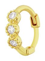 With Bling Gold Coloured Cubic Zirconia Huggie Earring