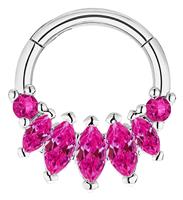 With Bling Pink Cubic Zirconia Marquise Daith Clicker