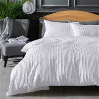 Argos Home Crinkle White Bedding Set - Double