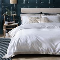 Habitat Cotton 180 TC Oxford Edge White Bedding Set - King