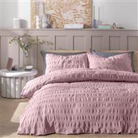 Habitat Seersucker Wide Stripe Lilac Bedding Set - Double