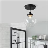 Habitat Globe Metal Bathroom Pendant Light - Black