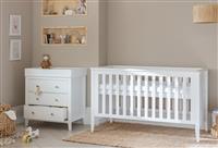 Cuggl Canterbury Cot Bed and Dresser Nursery Set - White