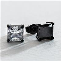 Revere Men's Cubic Zirconia Square Stud Earrings - Set of 2