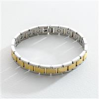 Revere Men's Gold Plated Stainless Steel Dual Tone Bracelet