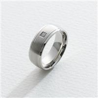 Revere Men's Stainless Steel Cubic Zirconia Ring - Size U