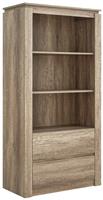 GFW Canyon 2 Drawer Deep Bookcase - Oak