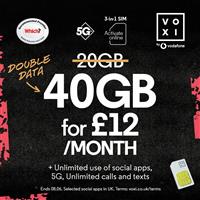 VOXI 75GB 30 Day Pay As You Go SIM Card