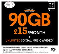 VOXI 35GB 30 Day Pay As You Go SIM Card